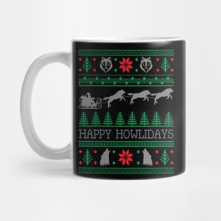Funny Christmas Wolves Wolf Lover Ugly Christmas Sweater Mug